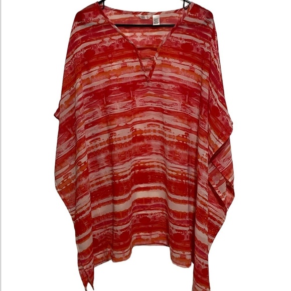 Kaktus Summer Sheer Short Sleeve Poncho Top Size Small Medium - Picture 1 of 3